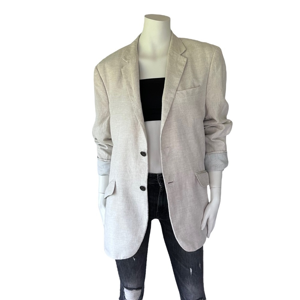 100% Linen Boyfriend Blazer Jacket